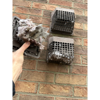 A heavily clogged dryer vent. 